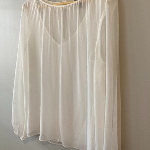 WHBM White Blouse (lined), Size 12